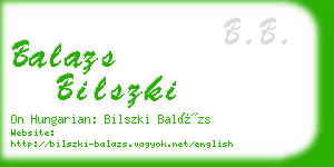 balazs bilszki business card